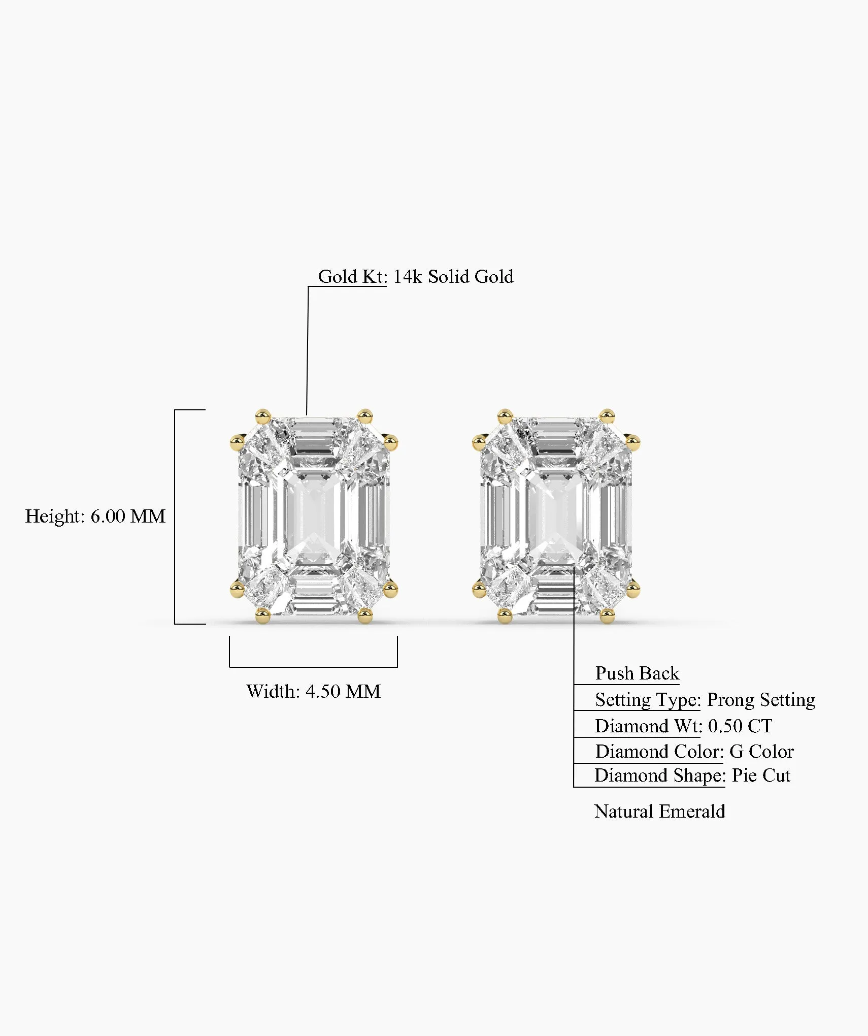 Timeless Emerald Cut Diamond Studs