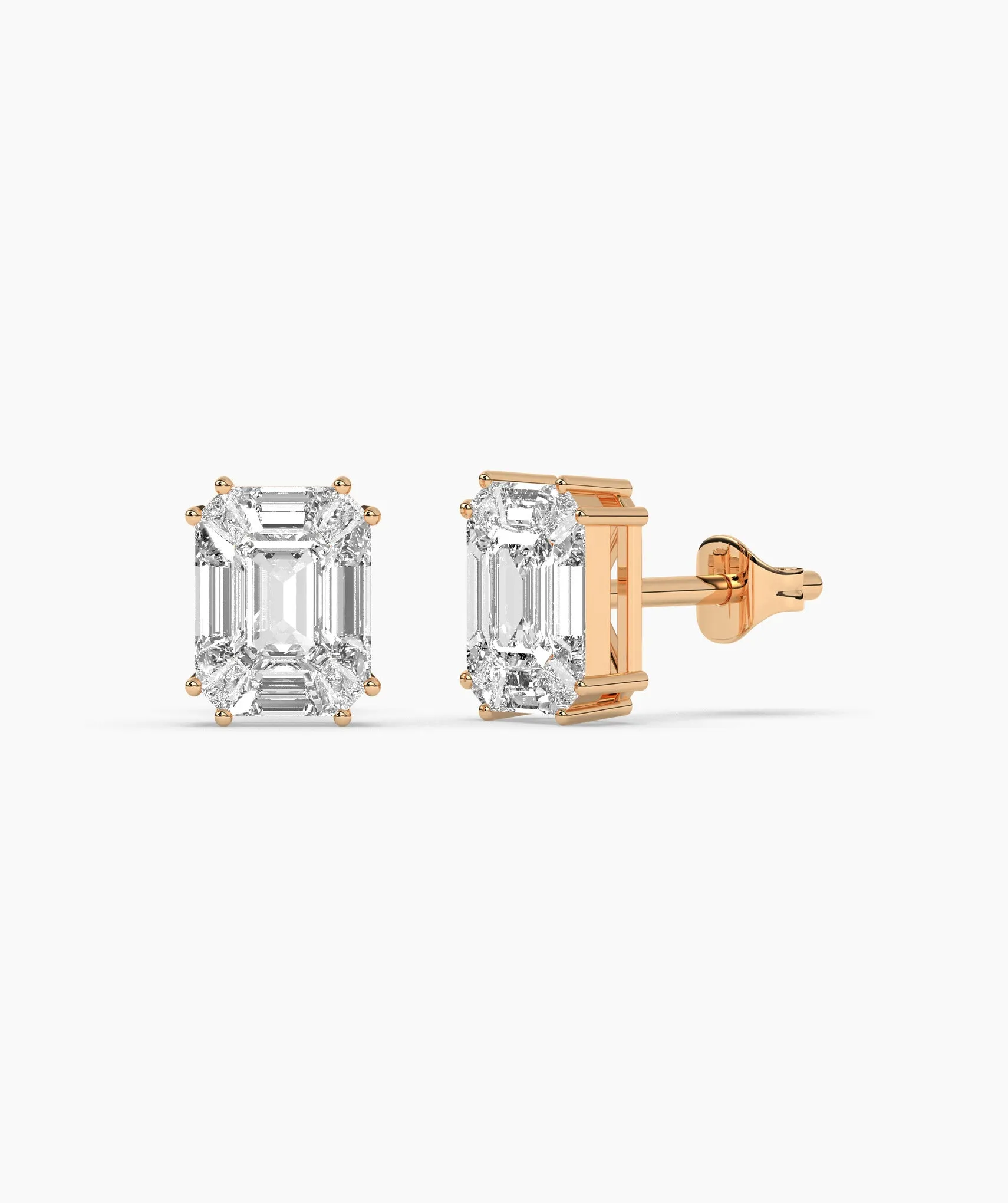 Timeless Emerald Cut Diamond Studs