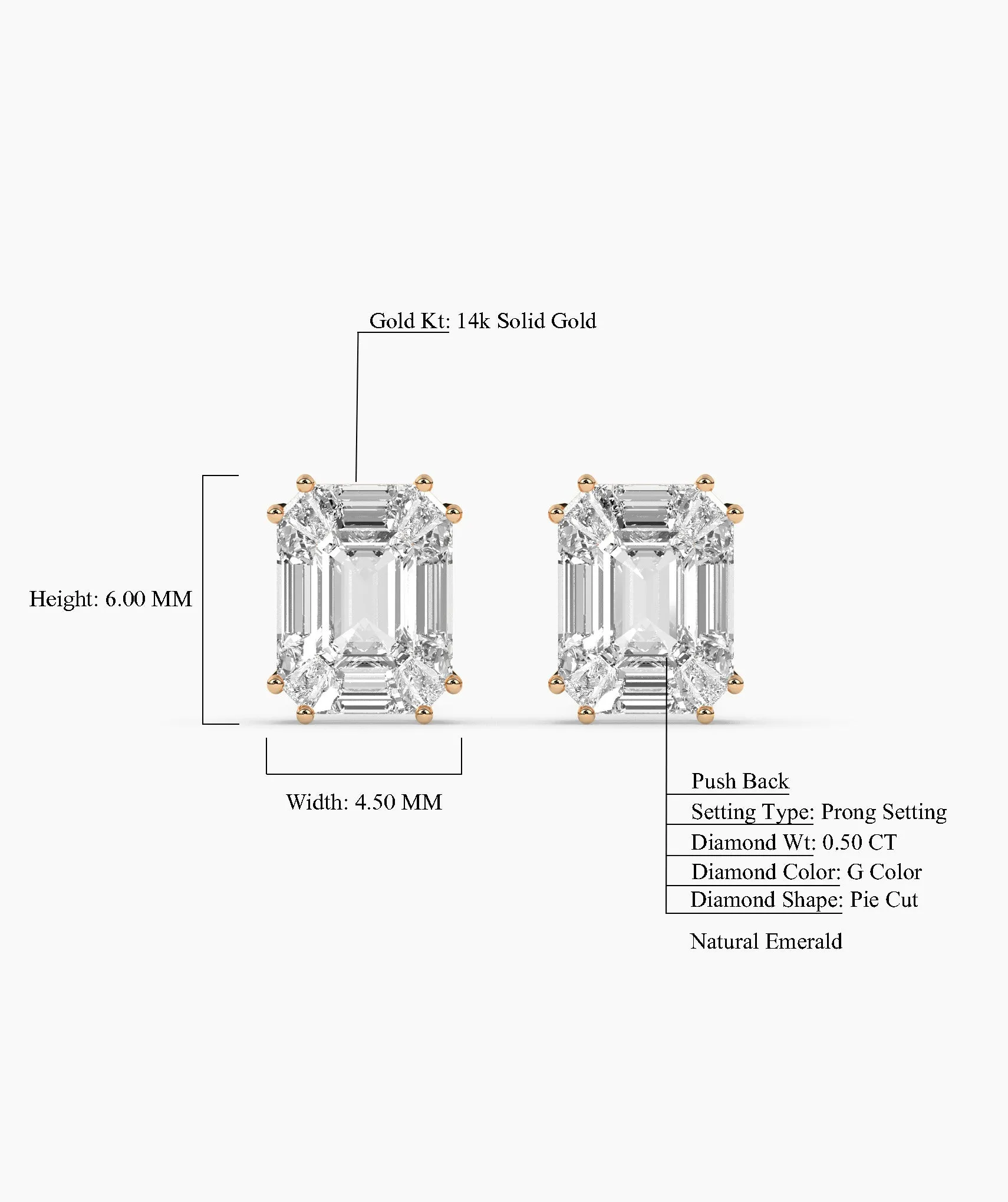 Timeless Emerald Cut Diamond Studs