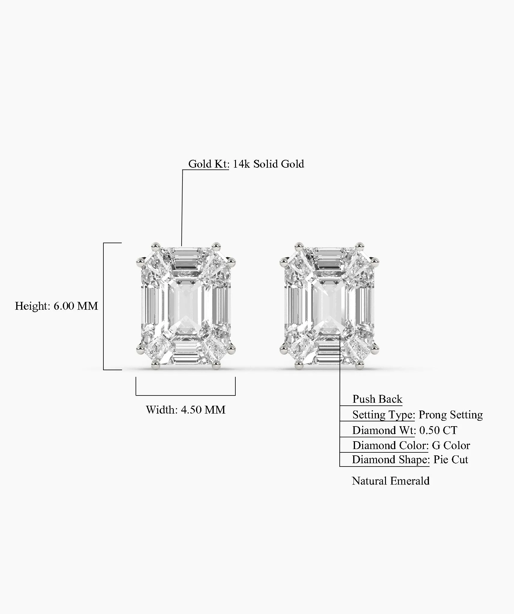 Timeless Emerald Cut Diamond Studs