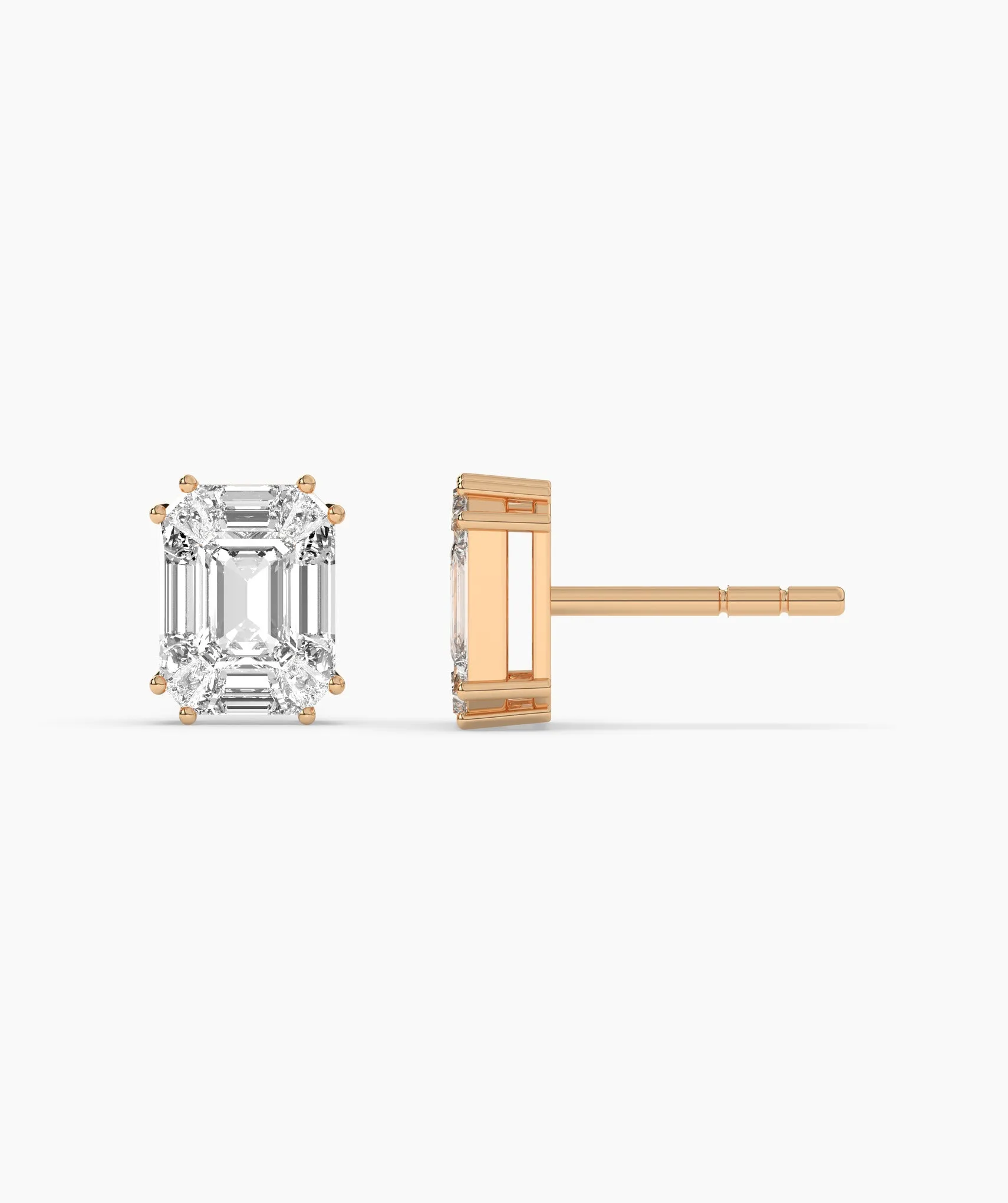 Timeless Emerald Cut Diamond Studs