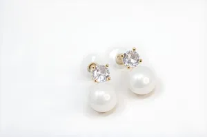 Timeless Pearl & Diamond Love Earrings