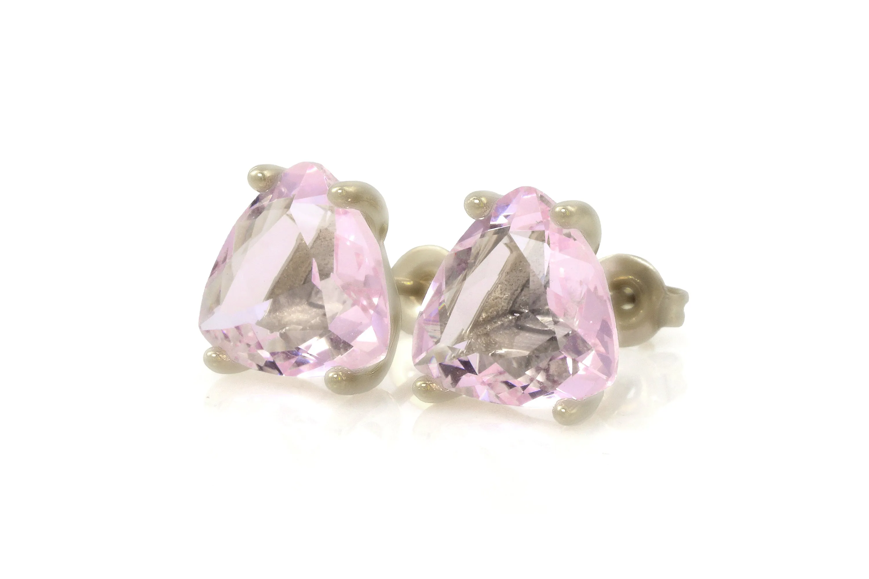 Timeless Rose Quartz Gold Stud Earrings