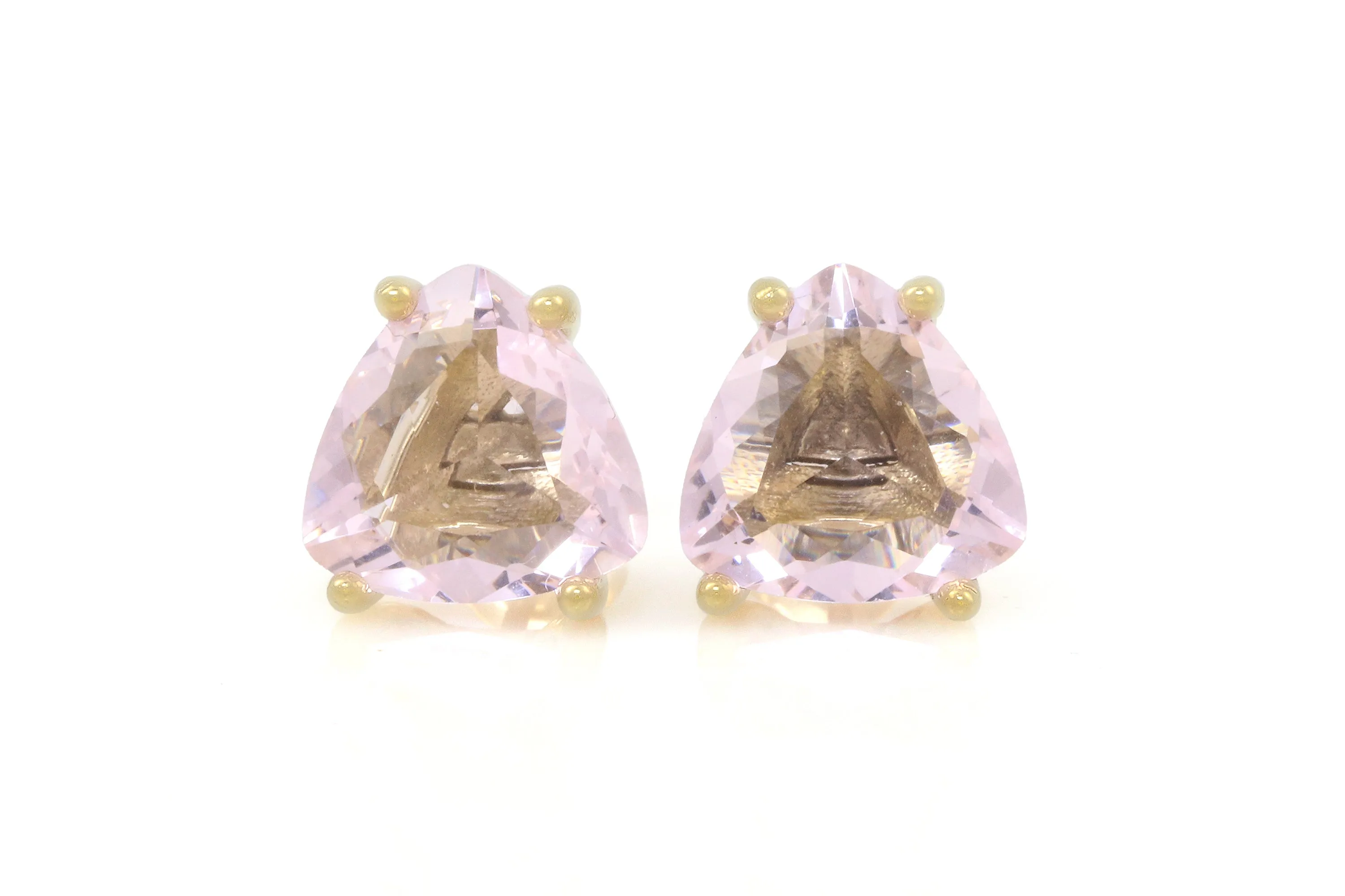 Timeless Rose Quartz Gold Stud Earrings