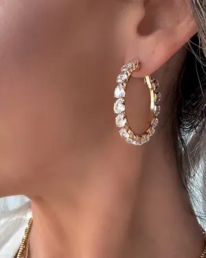 Timeless Teardrop Hoop Earrings - Gold