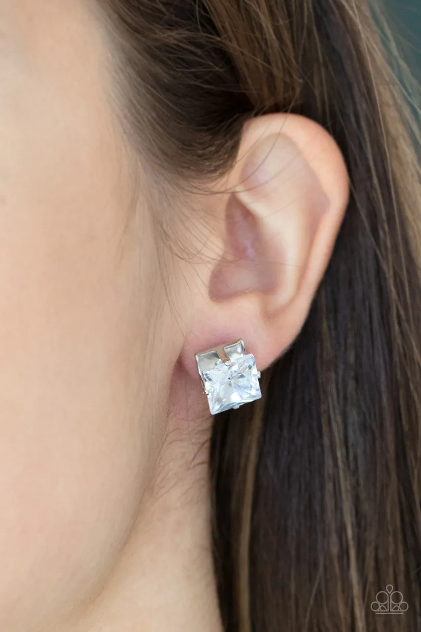 Times Square Timeless White Paparazzi Earrings