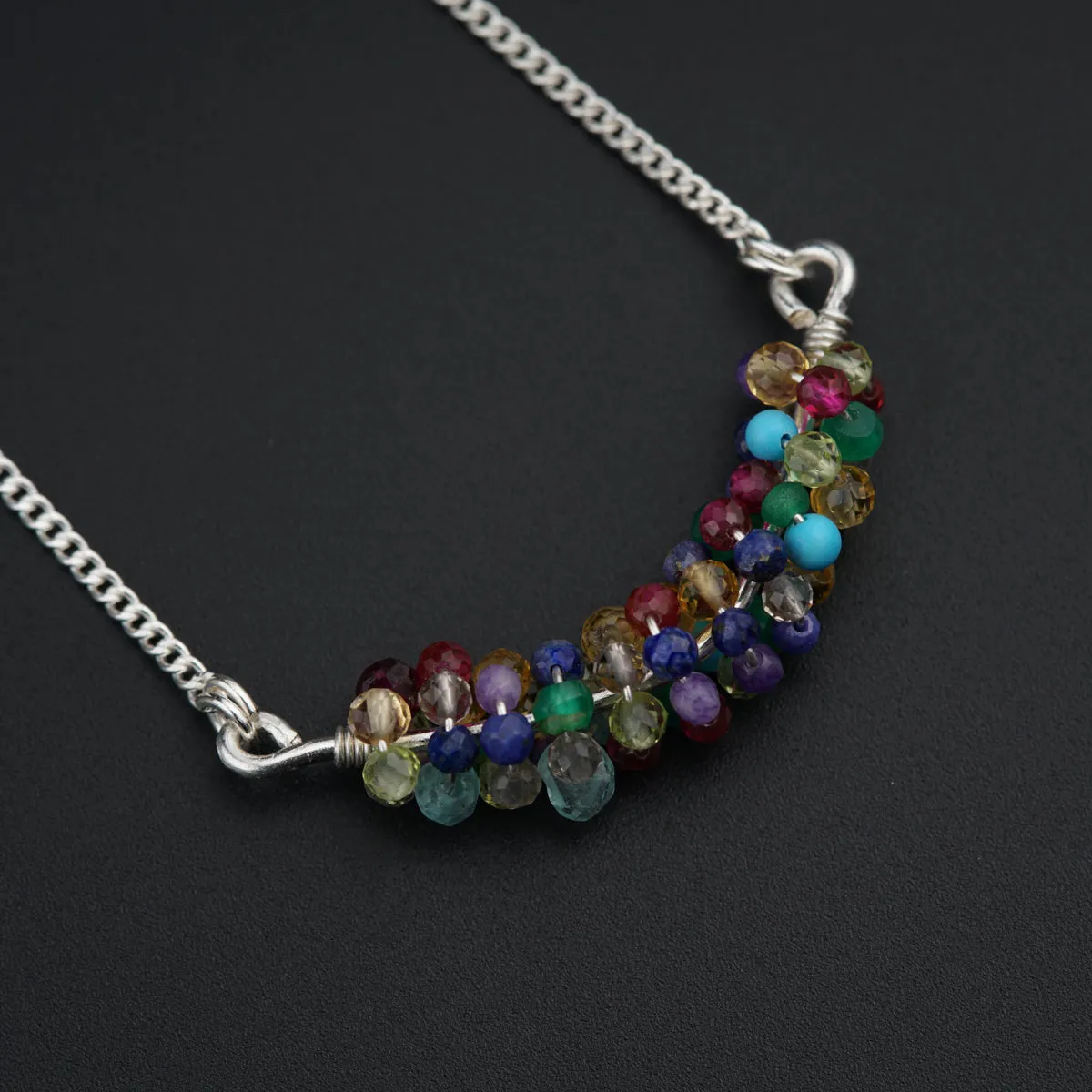 Tiny semi precious stones neck piece