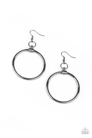 Total Focus Black Paparazzi Earrings