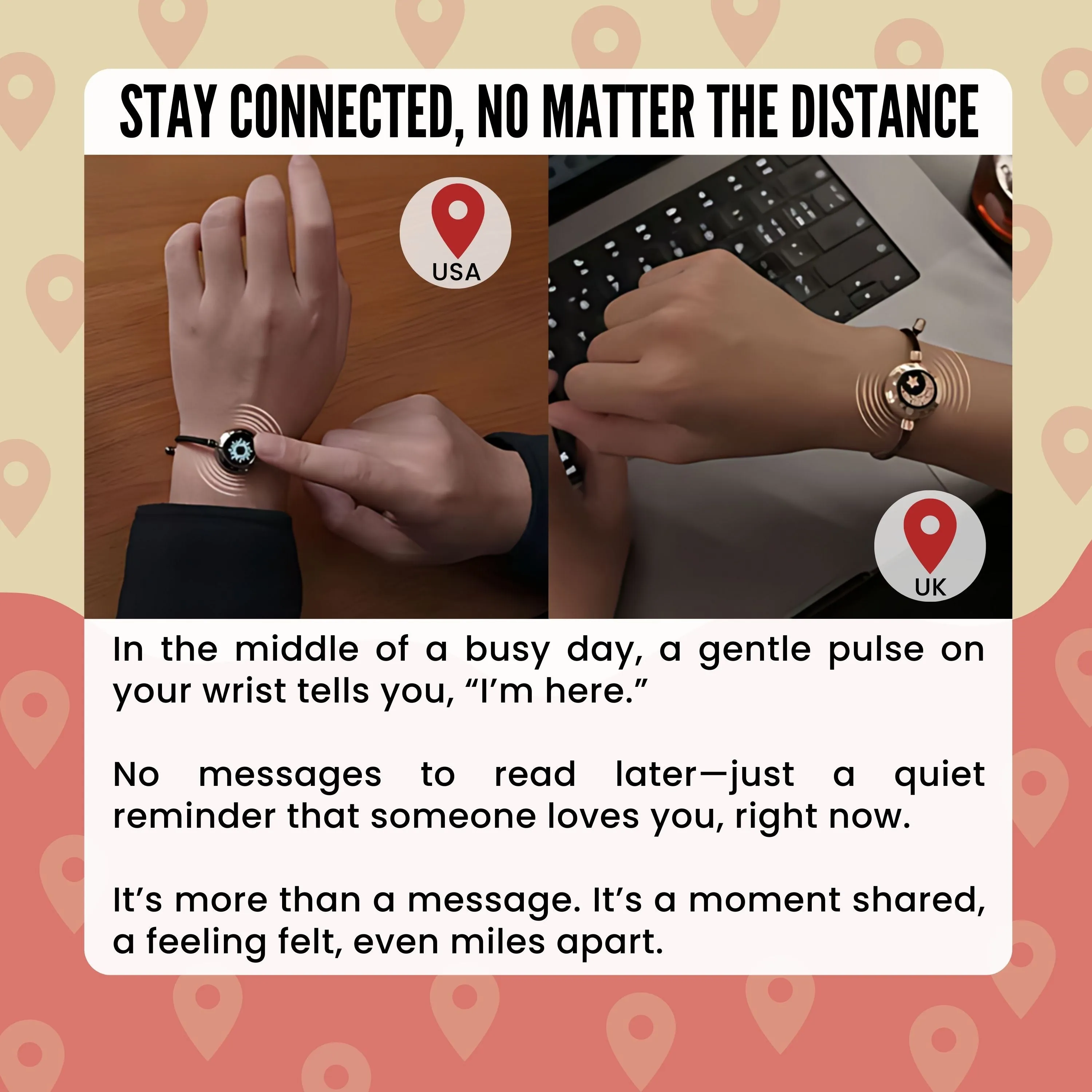 Touch Connect Bracelets | Pair of Connective Interactive Bracelets | Unity Blue Bond