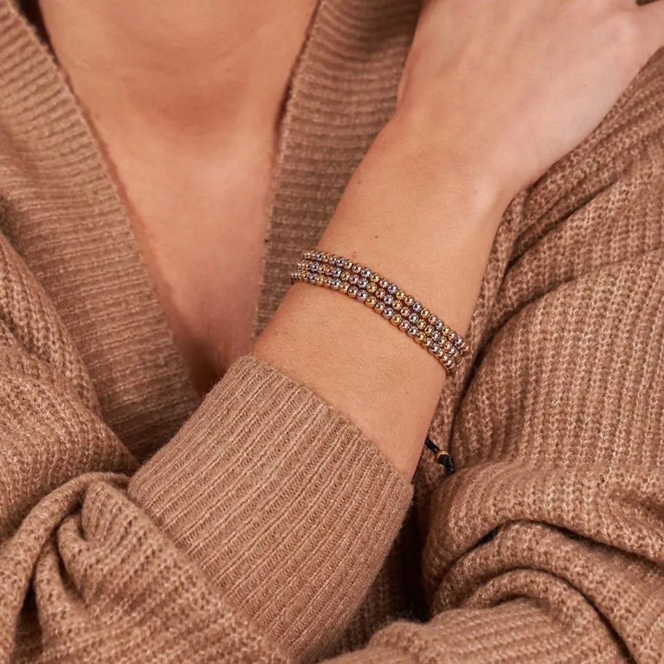Trinity | Silver x Gold x Rose Gold | Triple Strand Bracelet