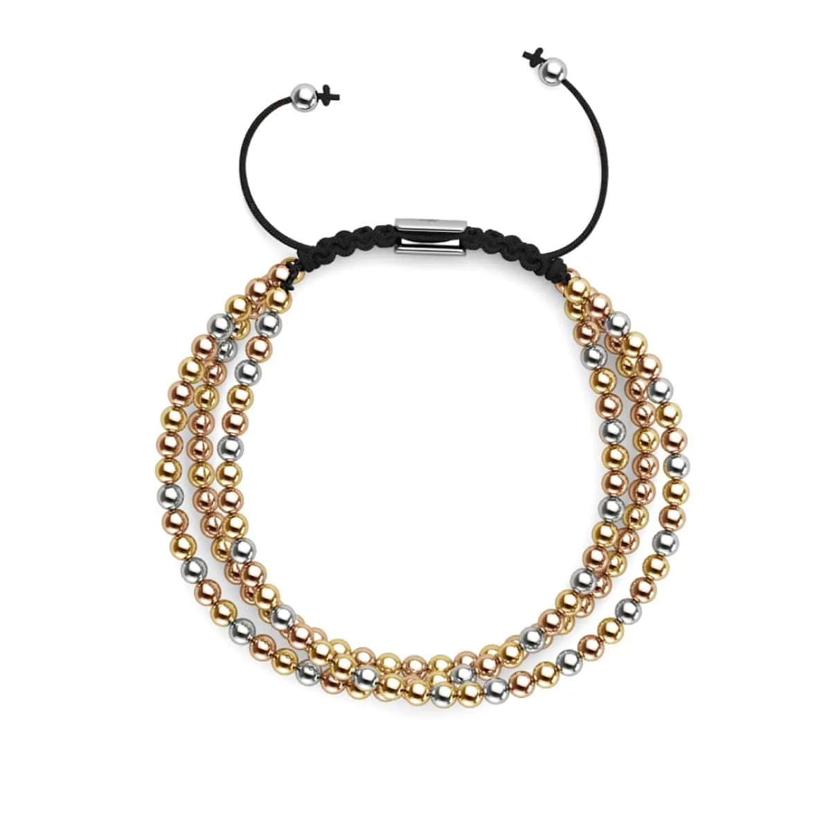 Trinity | Silver x Gold x Rose Gold | Triple Strand Bracelet