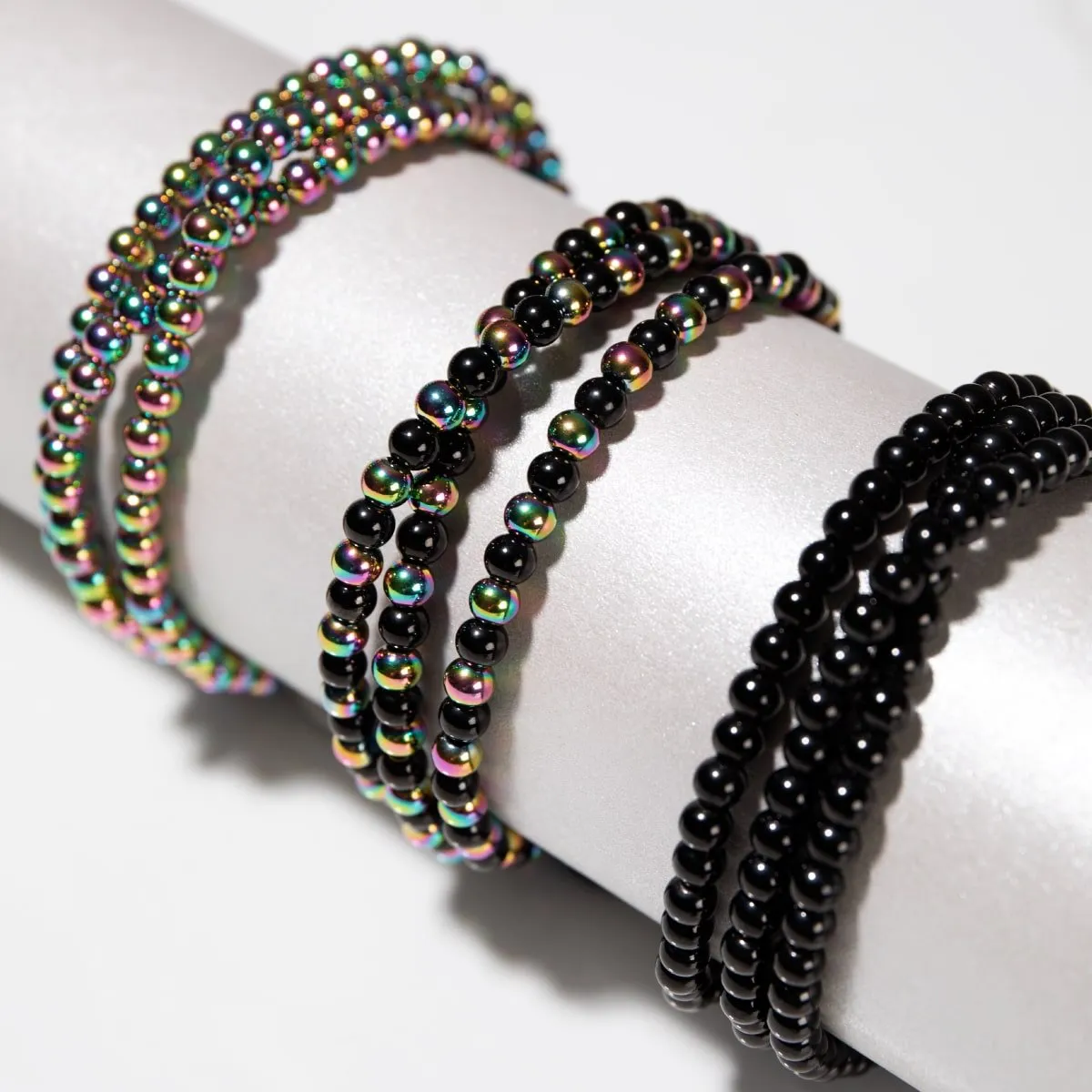 Trinity | Unicorn Silver x White | Triple Strand Bracelet