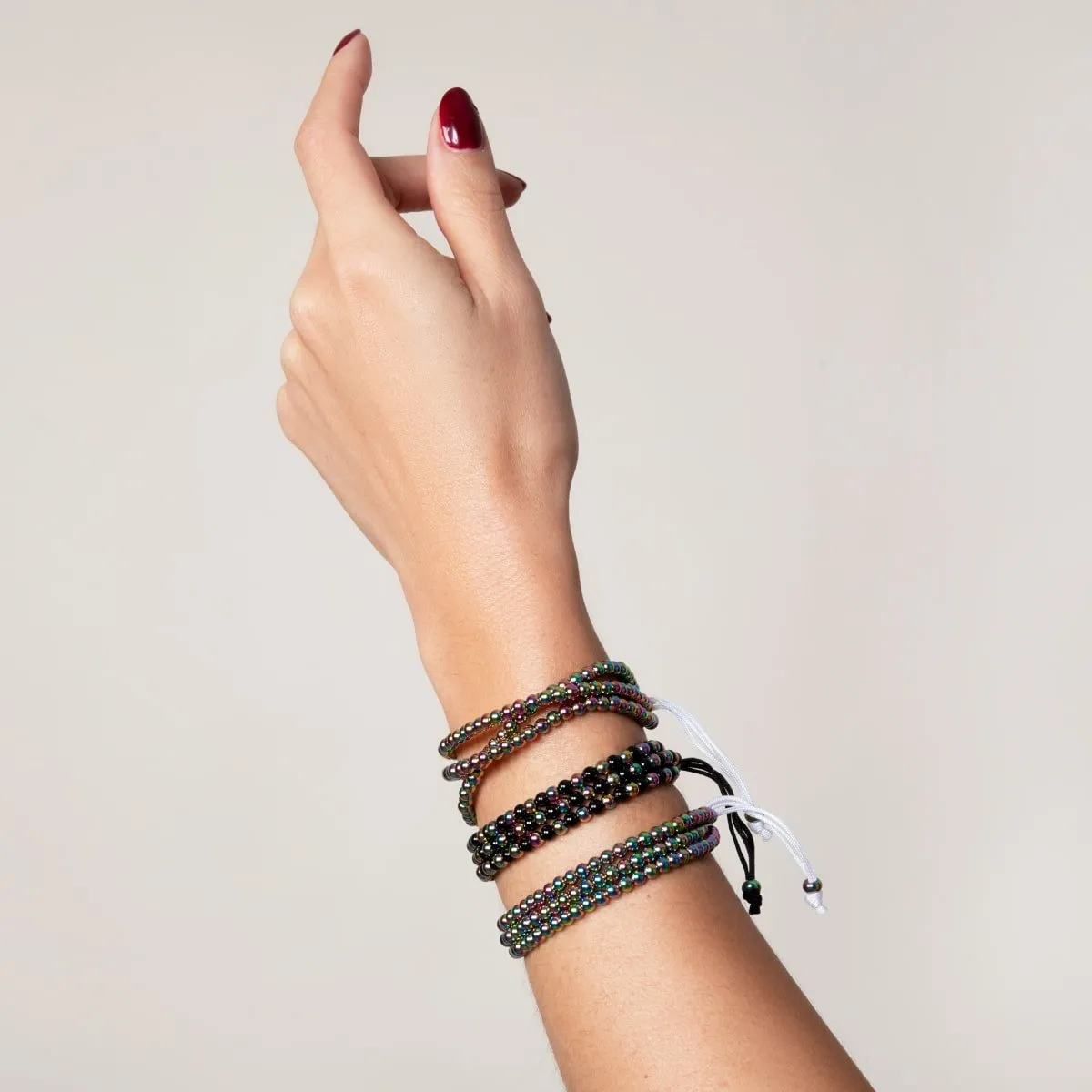 Trinity | Unicorn Silver x White | Triple Strand Bracelet