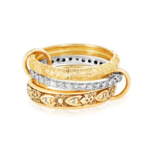 Trio Gold Three-Link Diamond Ring