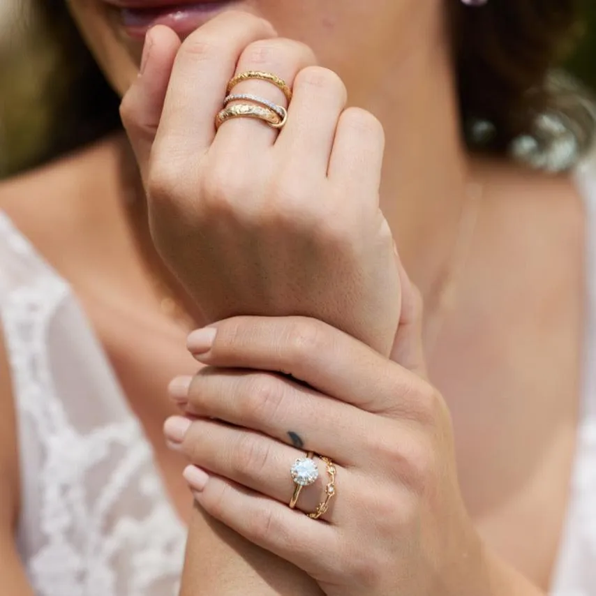 Trio Gold Three-Link Diamond Ring
