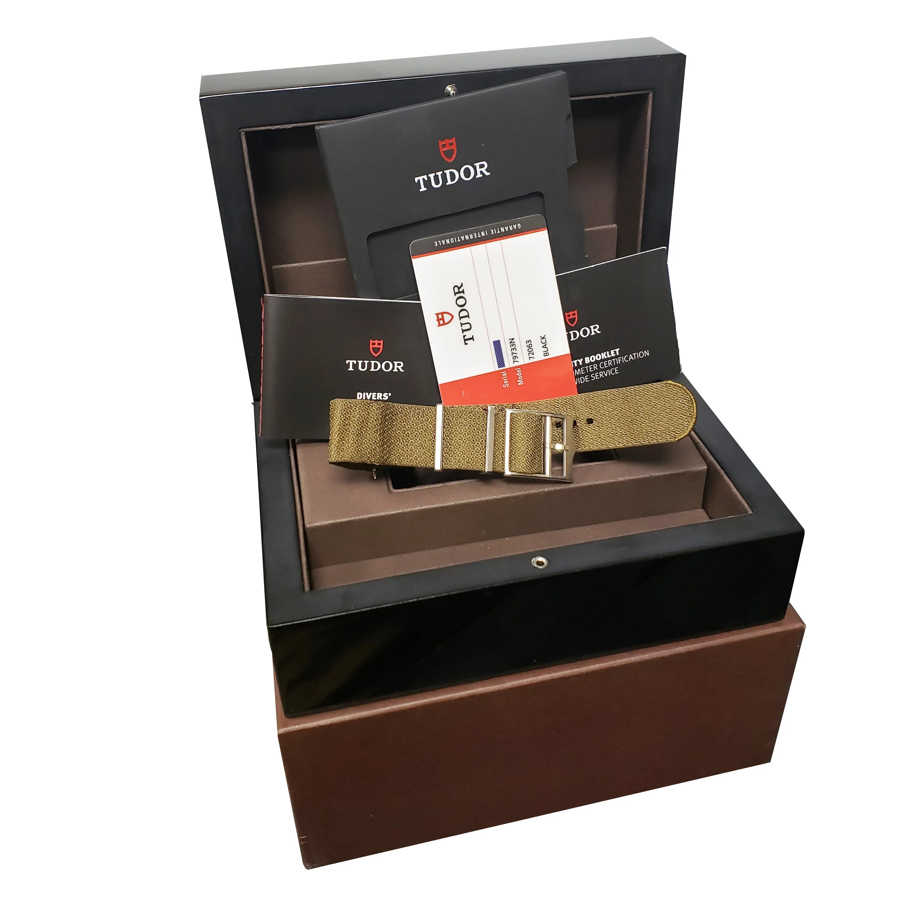 Tudor Black Bay Heritage Two-Tone Stainless Black 41mm Watch 79733N BP OPEN CARD