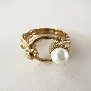Twisted Pearl Ring