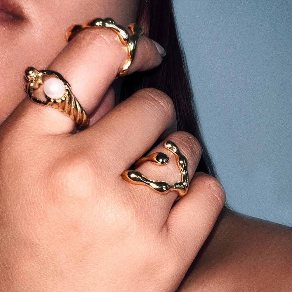 Twisted Pearl Ring