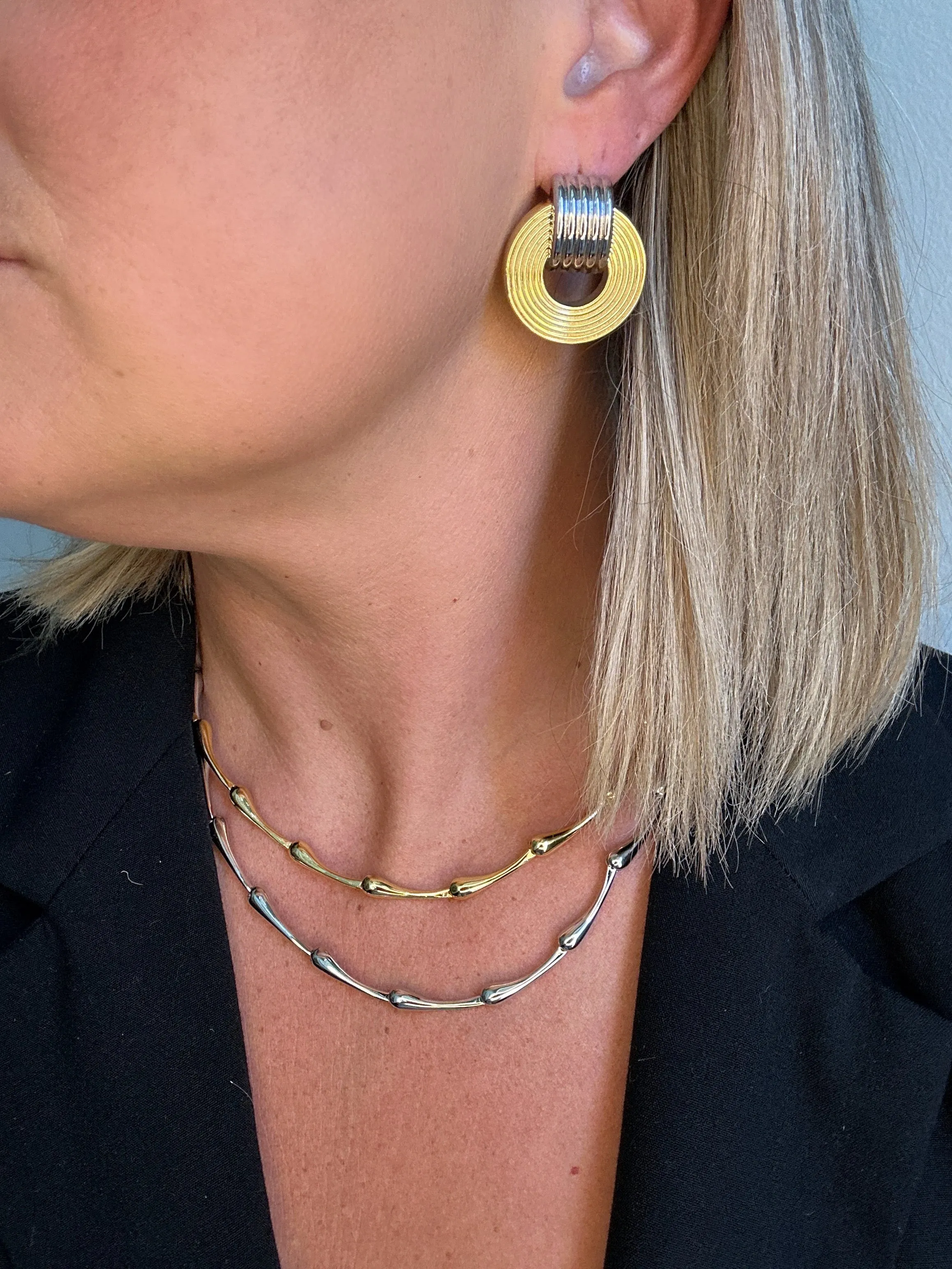 Two Tone Record Earrings
