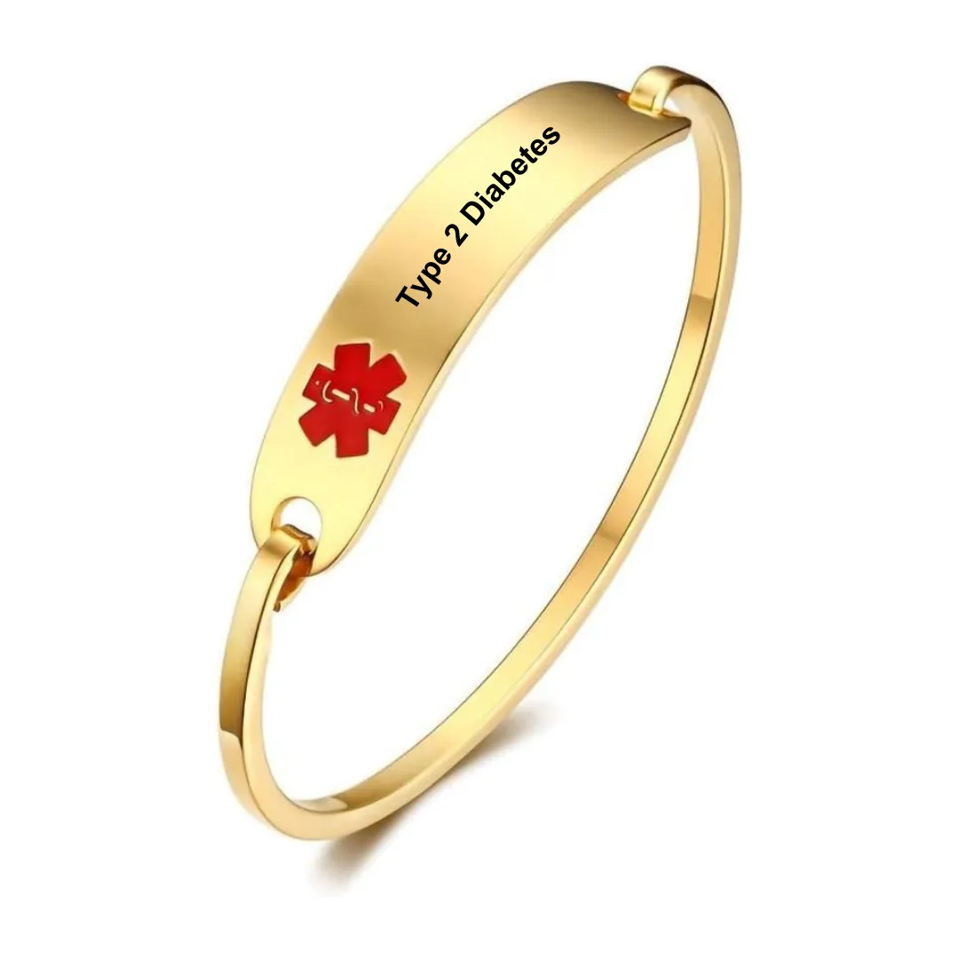 Type 2 Diabetes Medical Alert Bangle 19cm