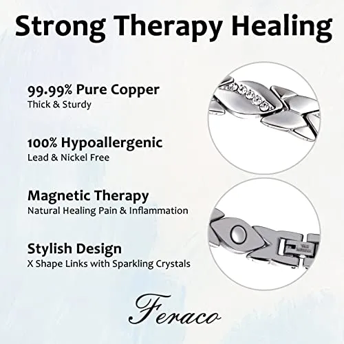 Unique X Shape 99.99% Solid Copper Magnetic Bracelets