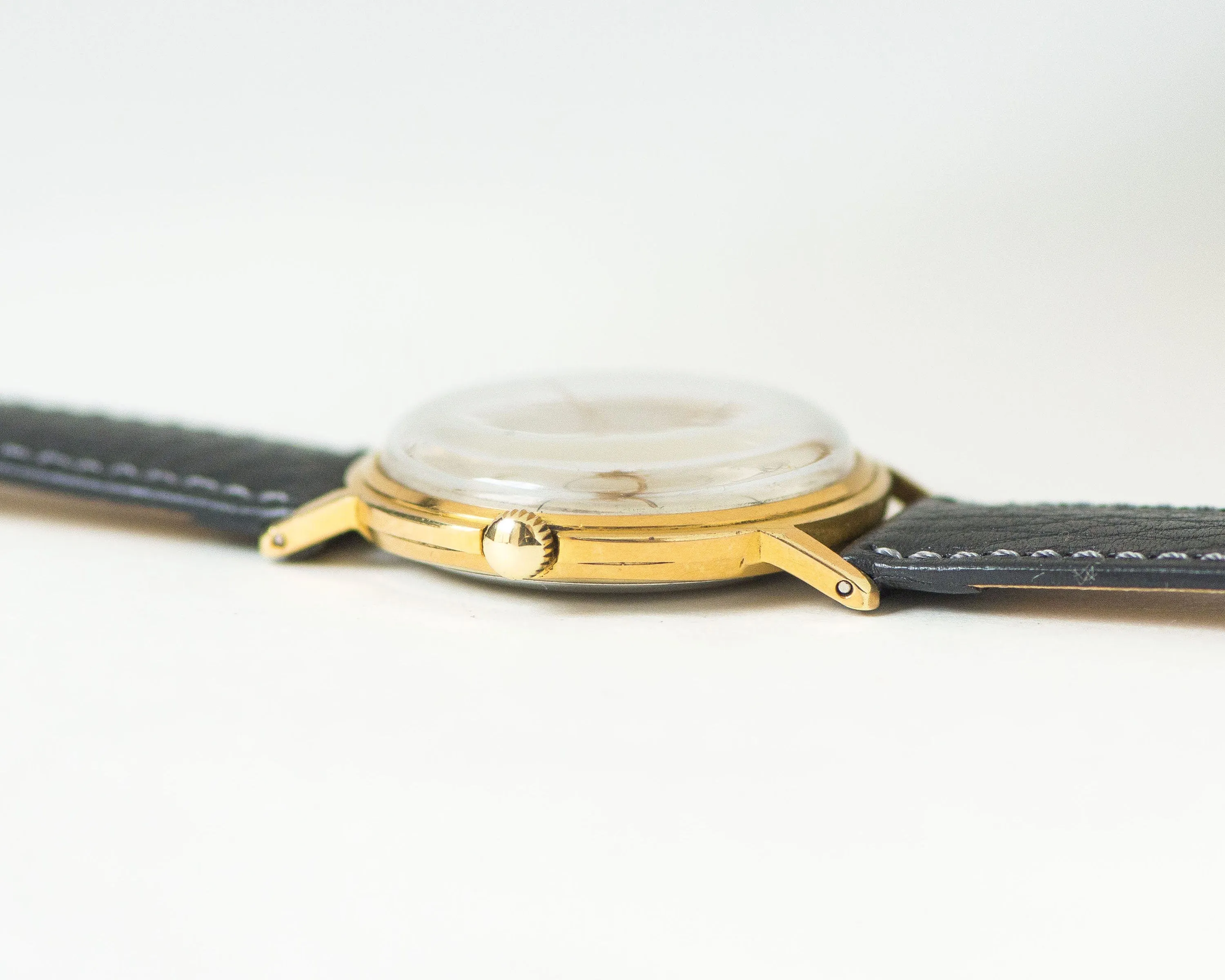 Unisex watch automatic Poljot de Luxe, self winding men watch gold plated AU 20 shockproof unisex watch water resist new luxury leather band