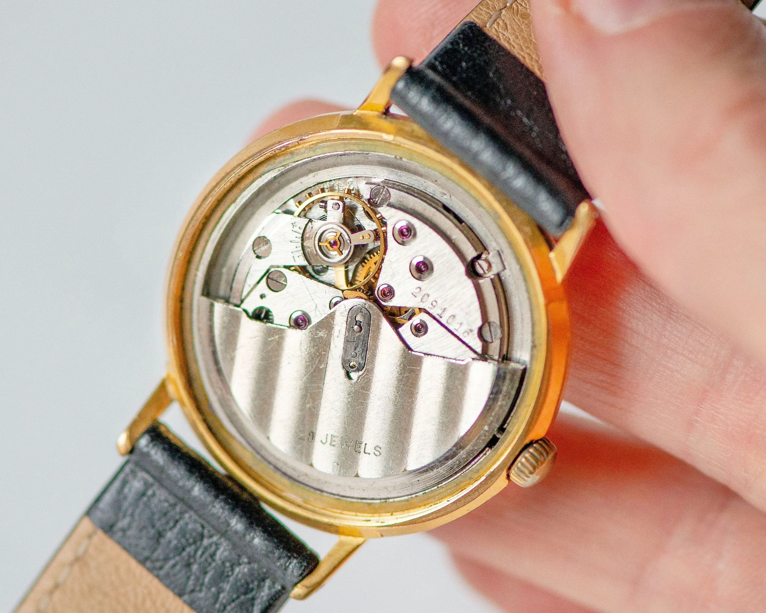 Unisex watch automatic Poljot de Luxe, self winding men watch gold plated AU 20 shockproof unisex watch water resist new luxury leather band