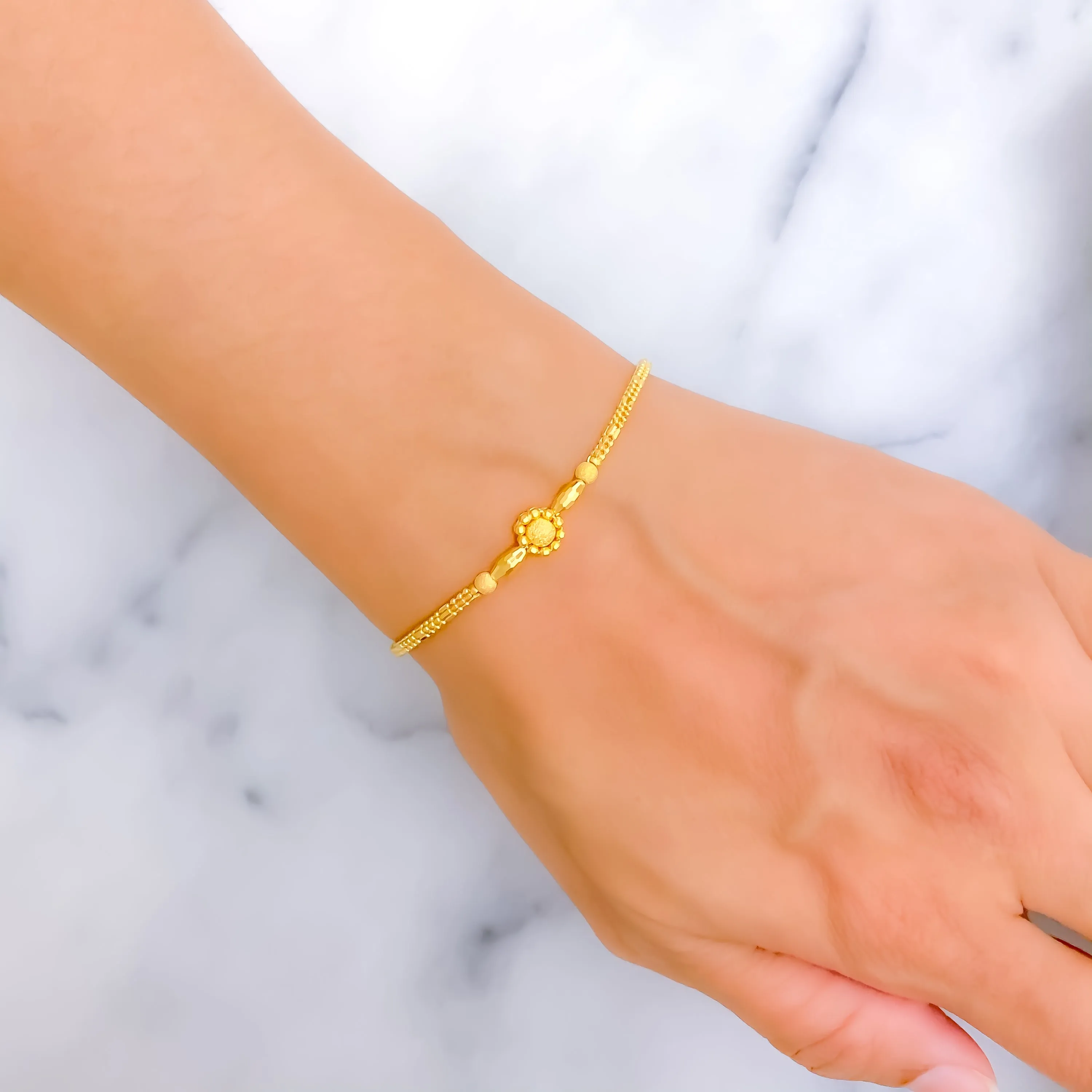 Upscale Multi-Bead 22K Gold Bracelet