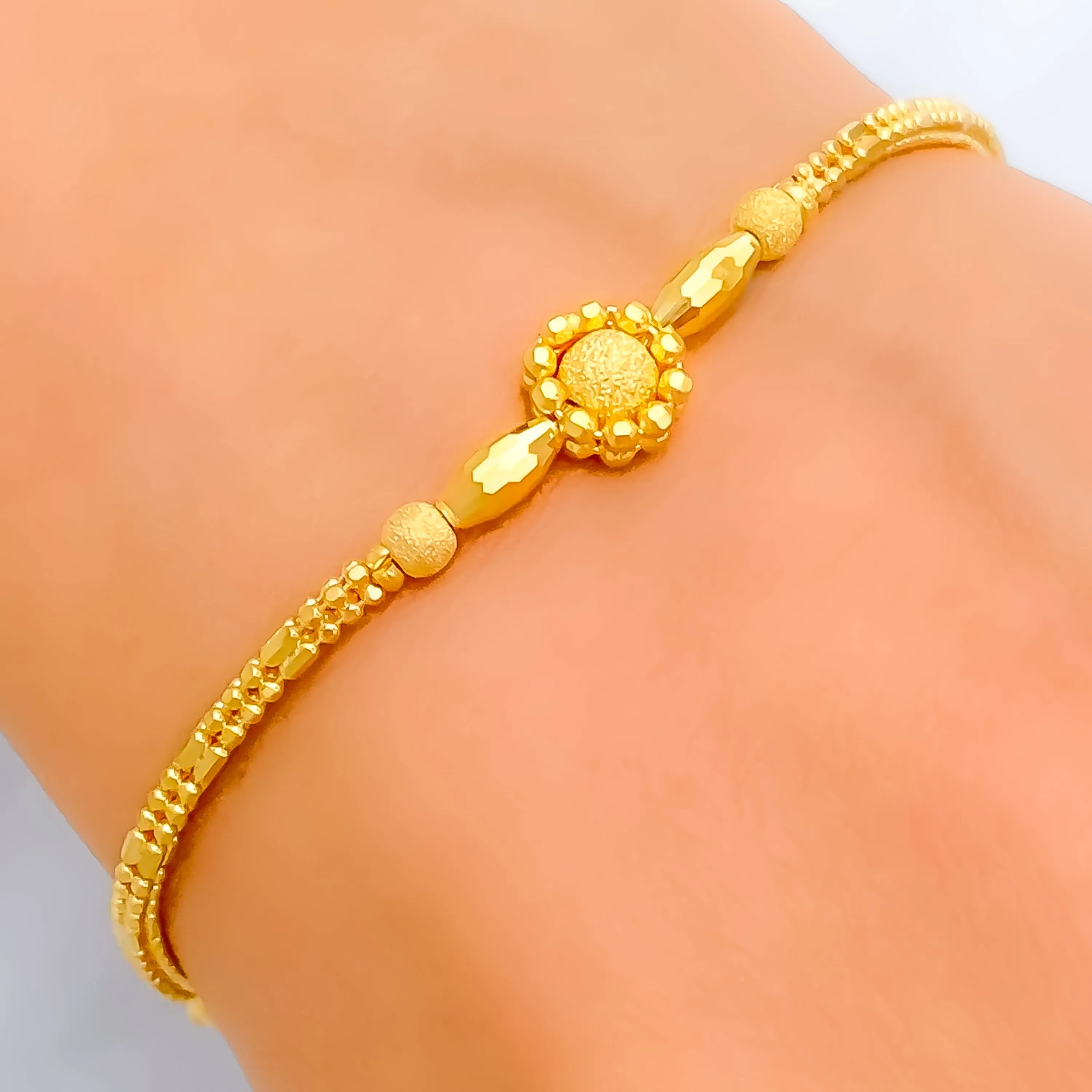 Upscale Multi-Bead 22K Gold Bracelet