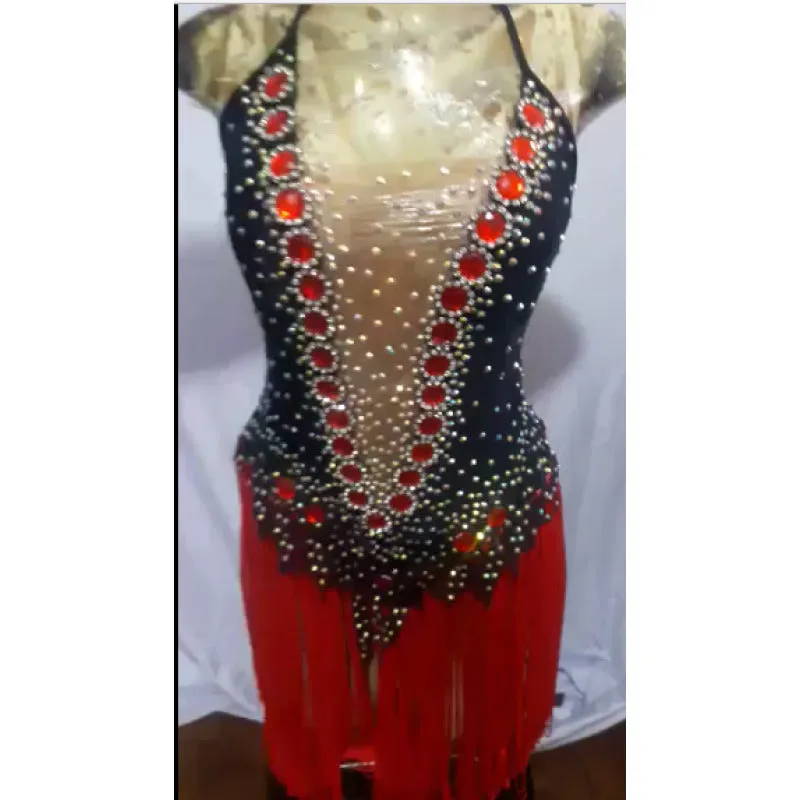 V Cut Fringes Samba Body Suit One Piece