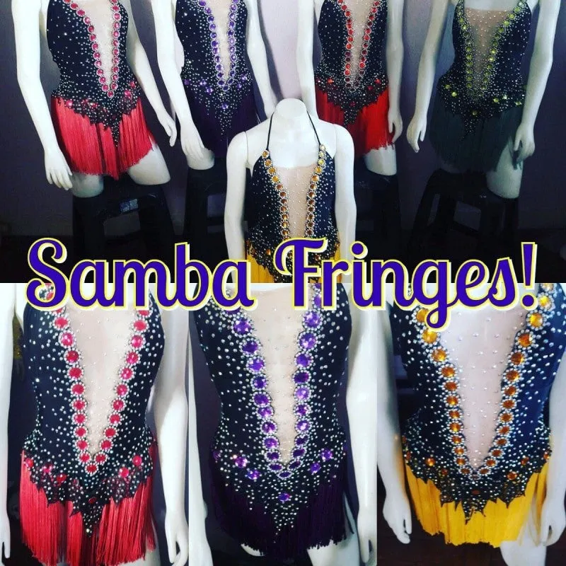 V Cut Fringes Samba Body Suit One Piece