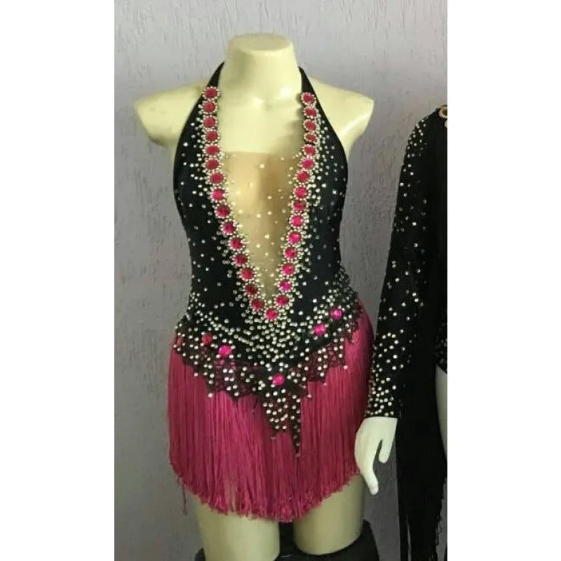 V Cut Fringes Samba Body Suit One Piece