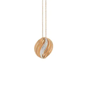 Velaa Pavé 18K Orange Apricot Gold Diamond Pendant Necklace