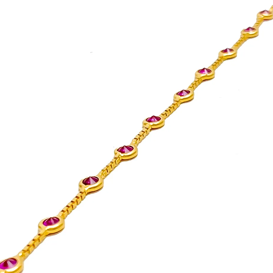 Versatile Glamorous 22k Gold CZ Bracelet