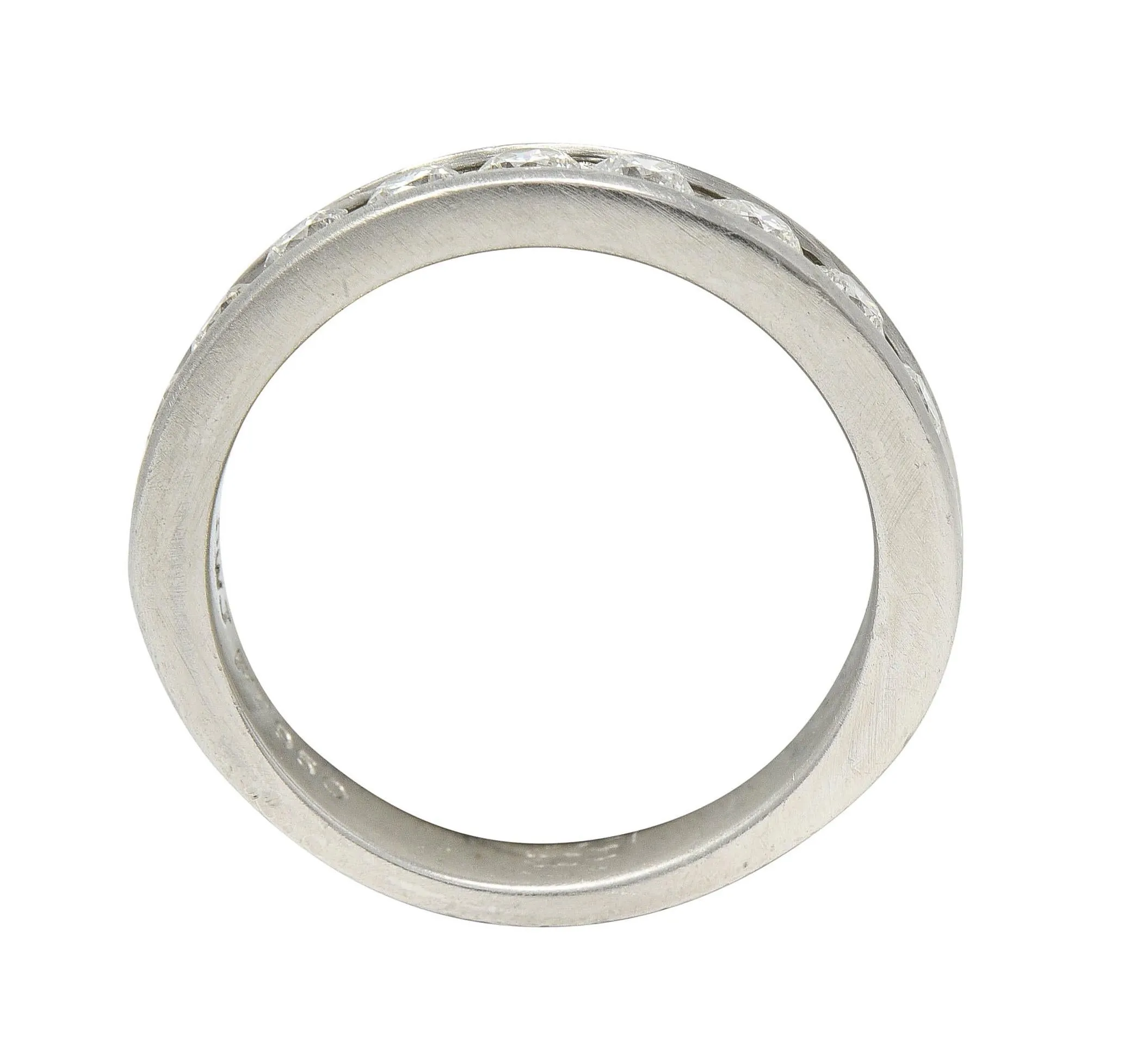 Vintage 0.50 Carat Diamond Platinum Channel Wedding Band Ring