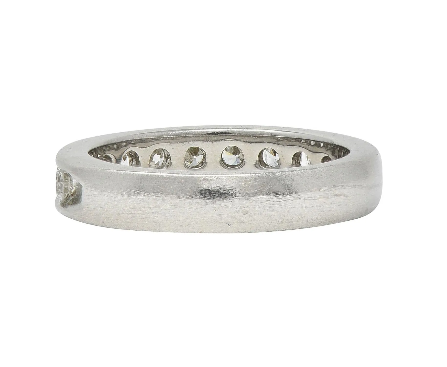 Vintage 0.50 Carat Diamond Platinum Channel Wedding Band Ring