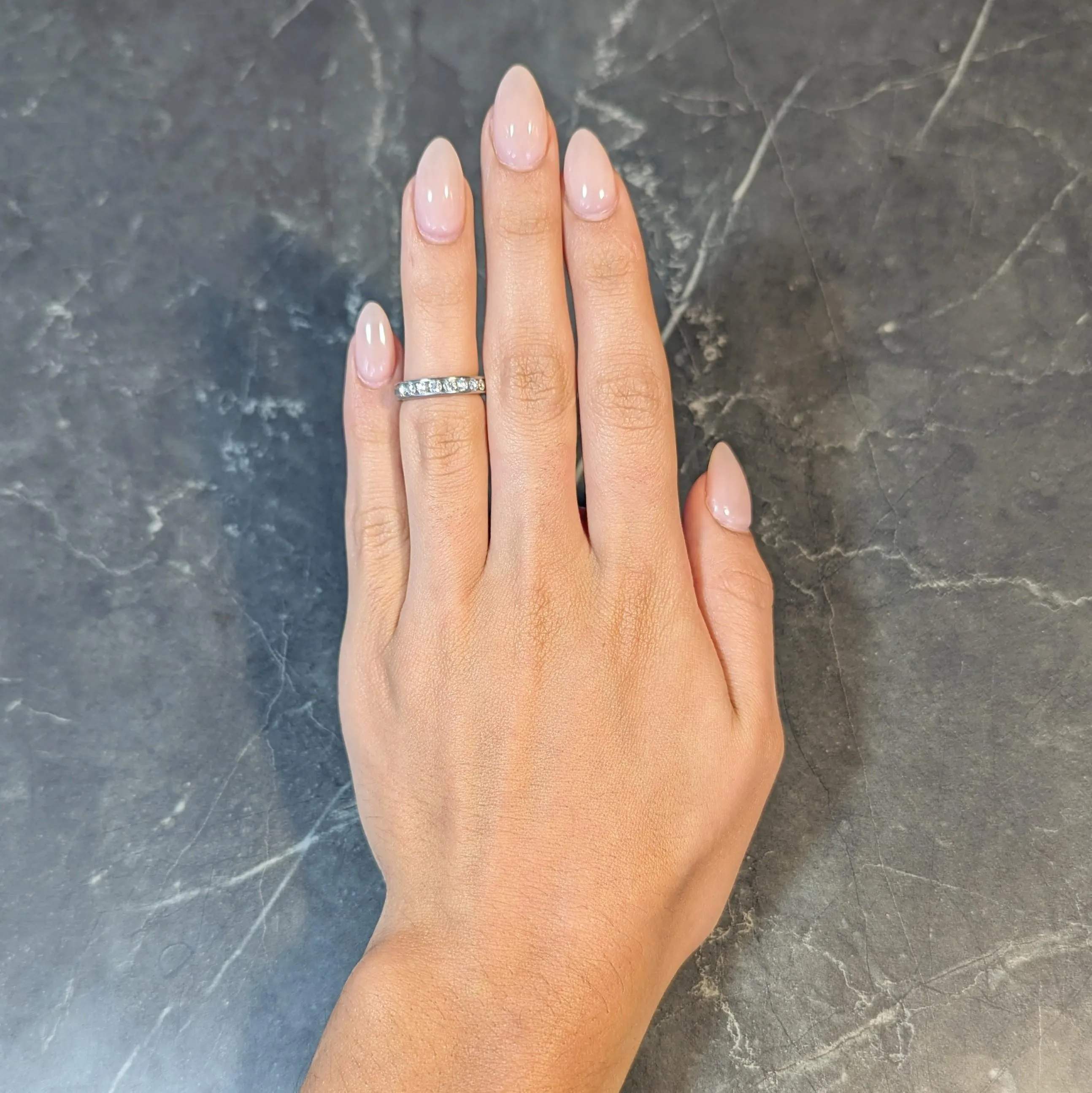 Vintage 0.50 Carat Diamond Platinum Channel Wedding Band Ring