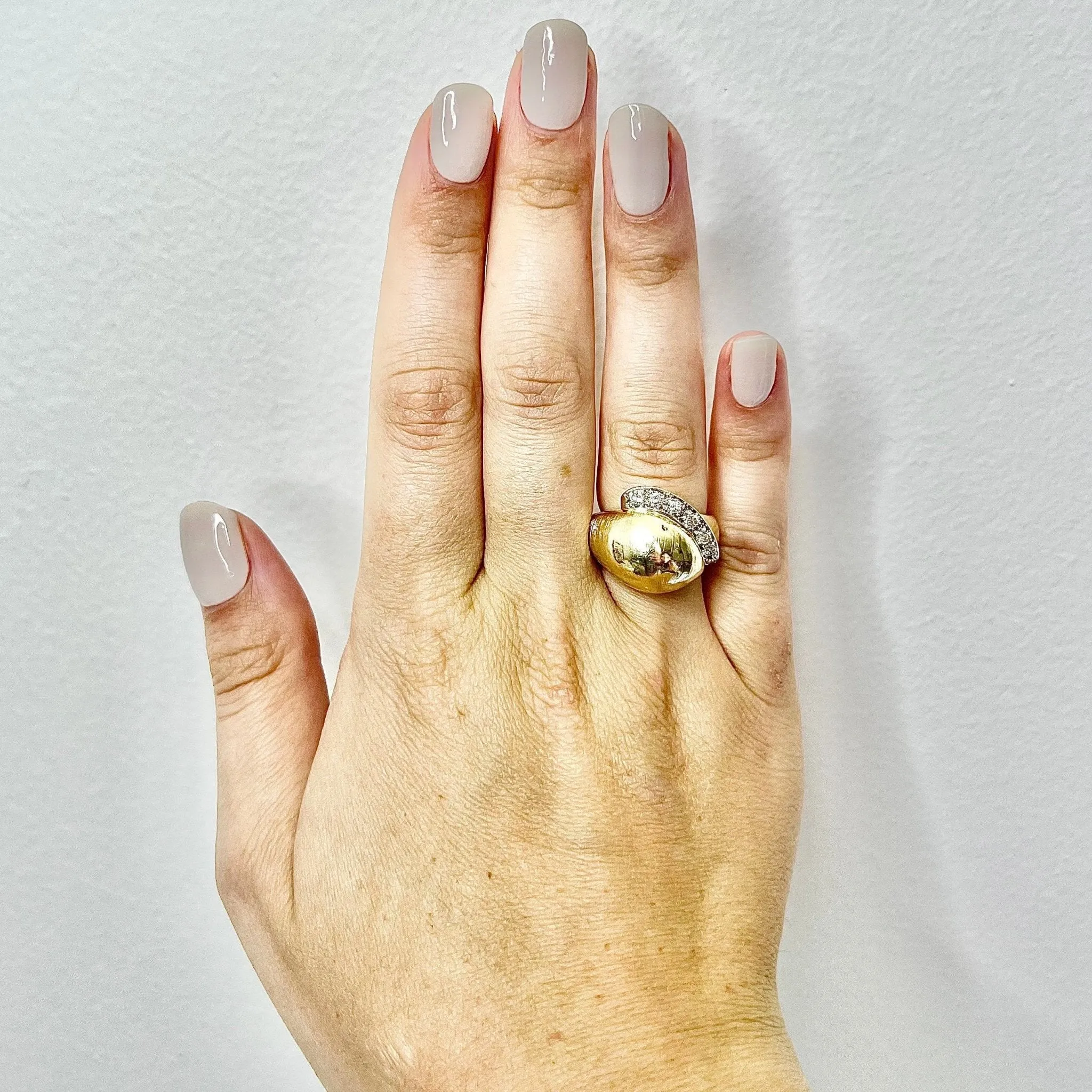 Vintage 14 Karat Yellow Gold 0.45 Carat Diamond Dome Ring