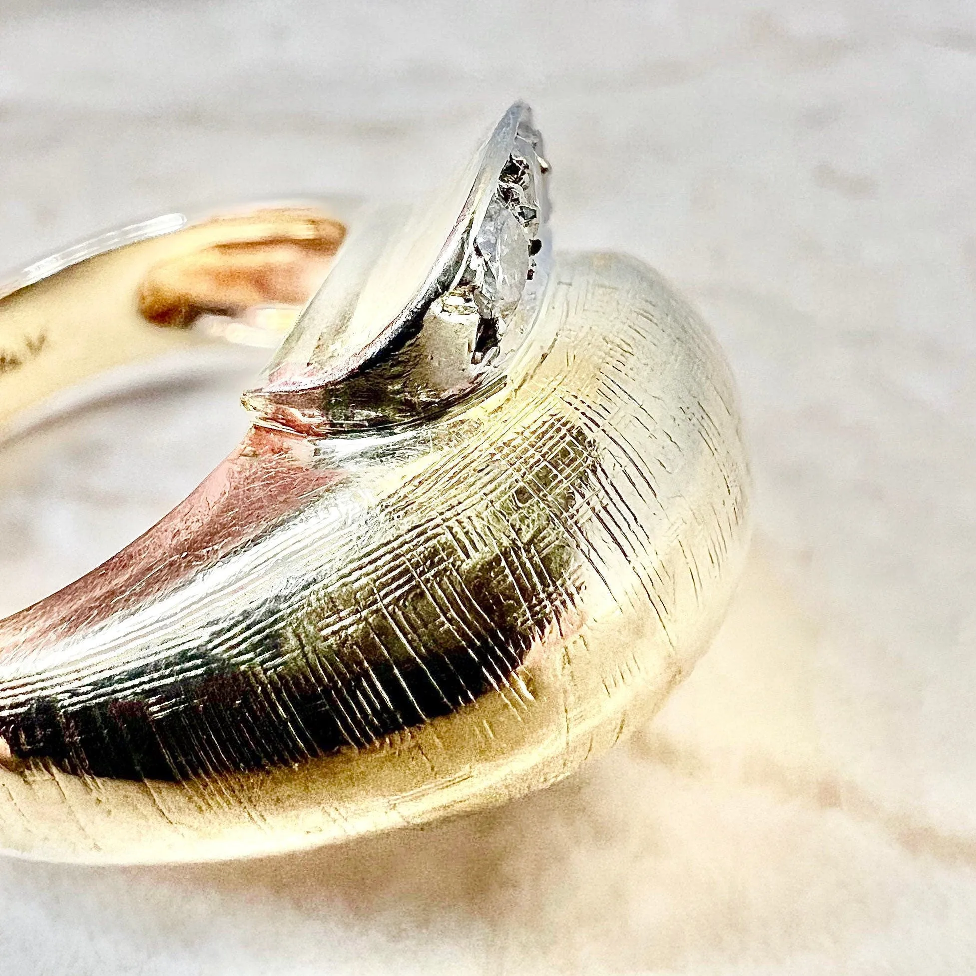 Vintage 14 Karat Yellow Gold 0.45 Carat Diamond Dome Ring