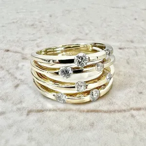 Vintage 14 Karat Yellow Gold 1/2 Carat Diamond Band Ring