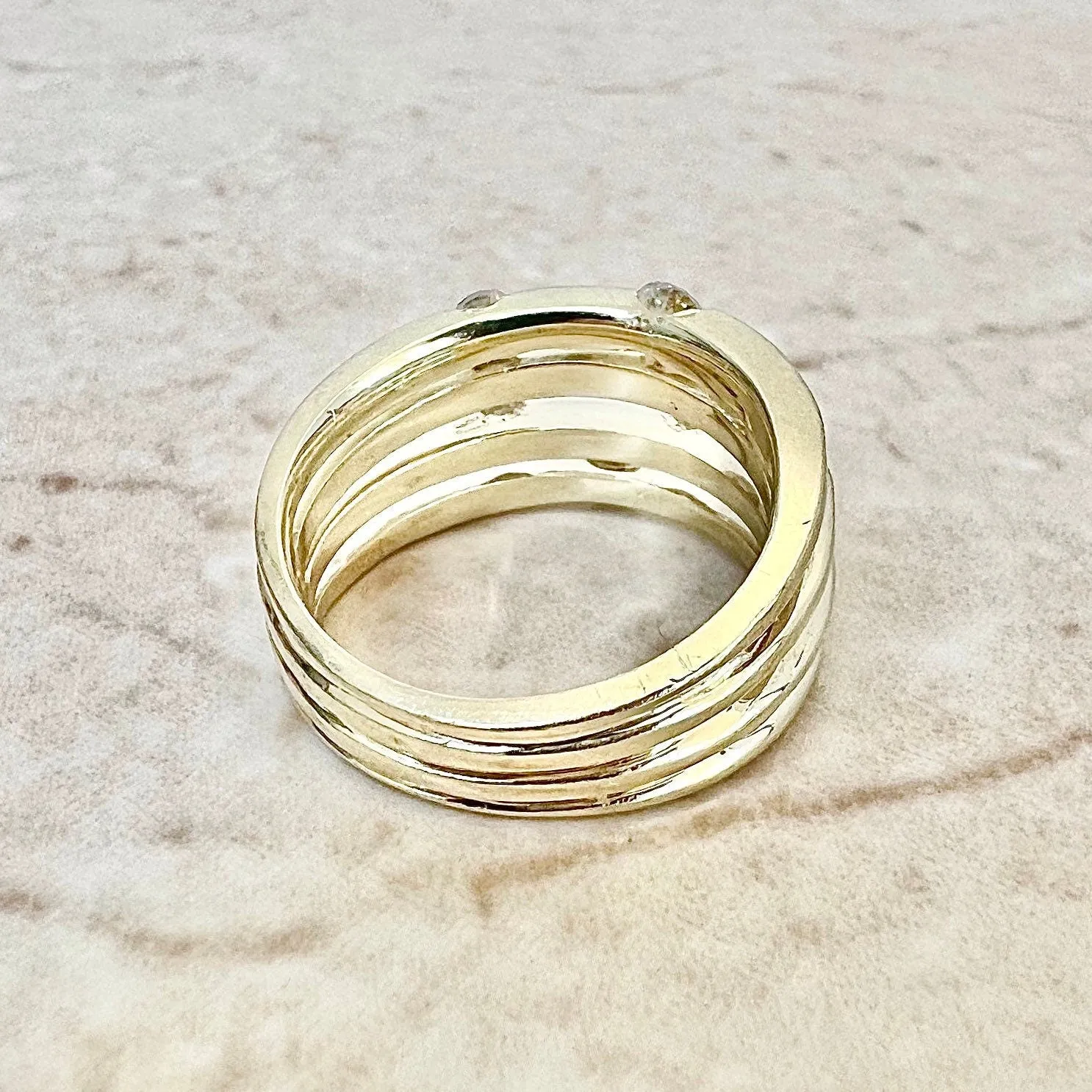 Vintage 14 Karat Yellow Gold 1/2 Carat Diamond Band Ring