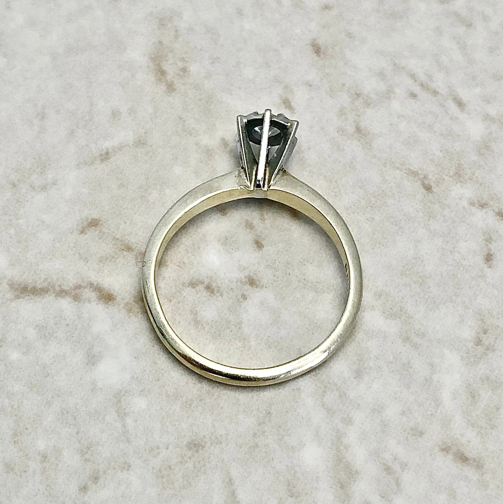 Vintage 14 Karat Yellow Gold Illusion Diamond Solitaire Engagement Ring