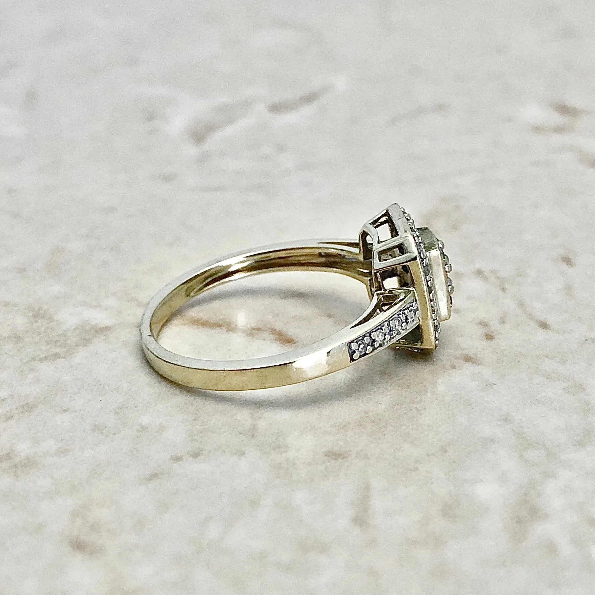 Vintage 14 Karat Yellow Gold Pave Diamond Cluster Ring