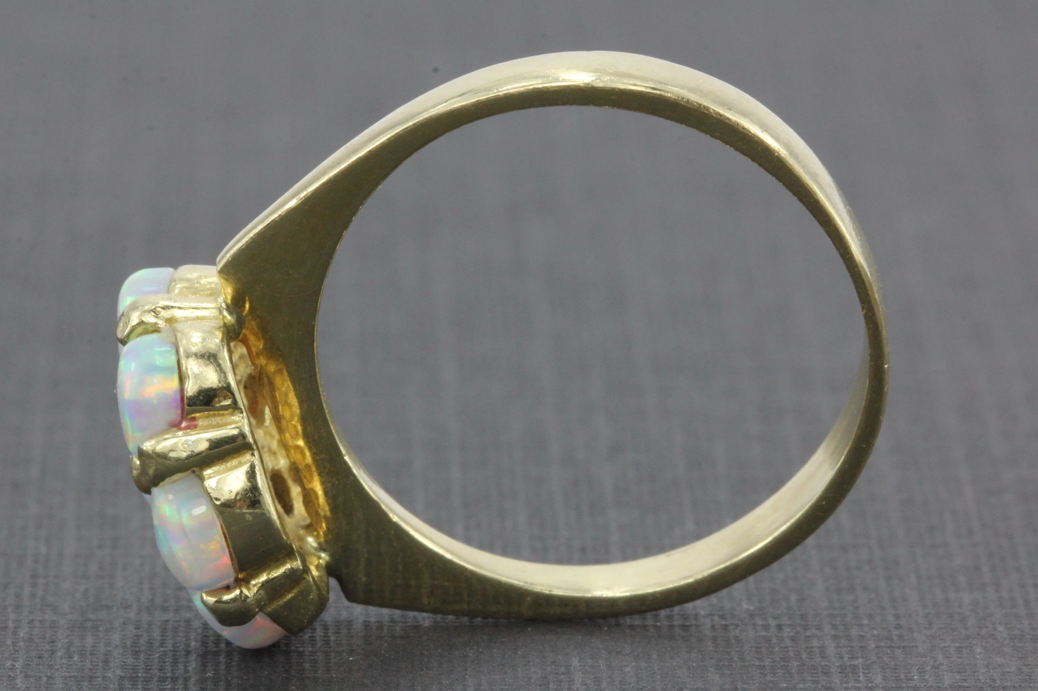 Vintage 14K Gold Opal Cluster Ring 1 CTW