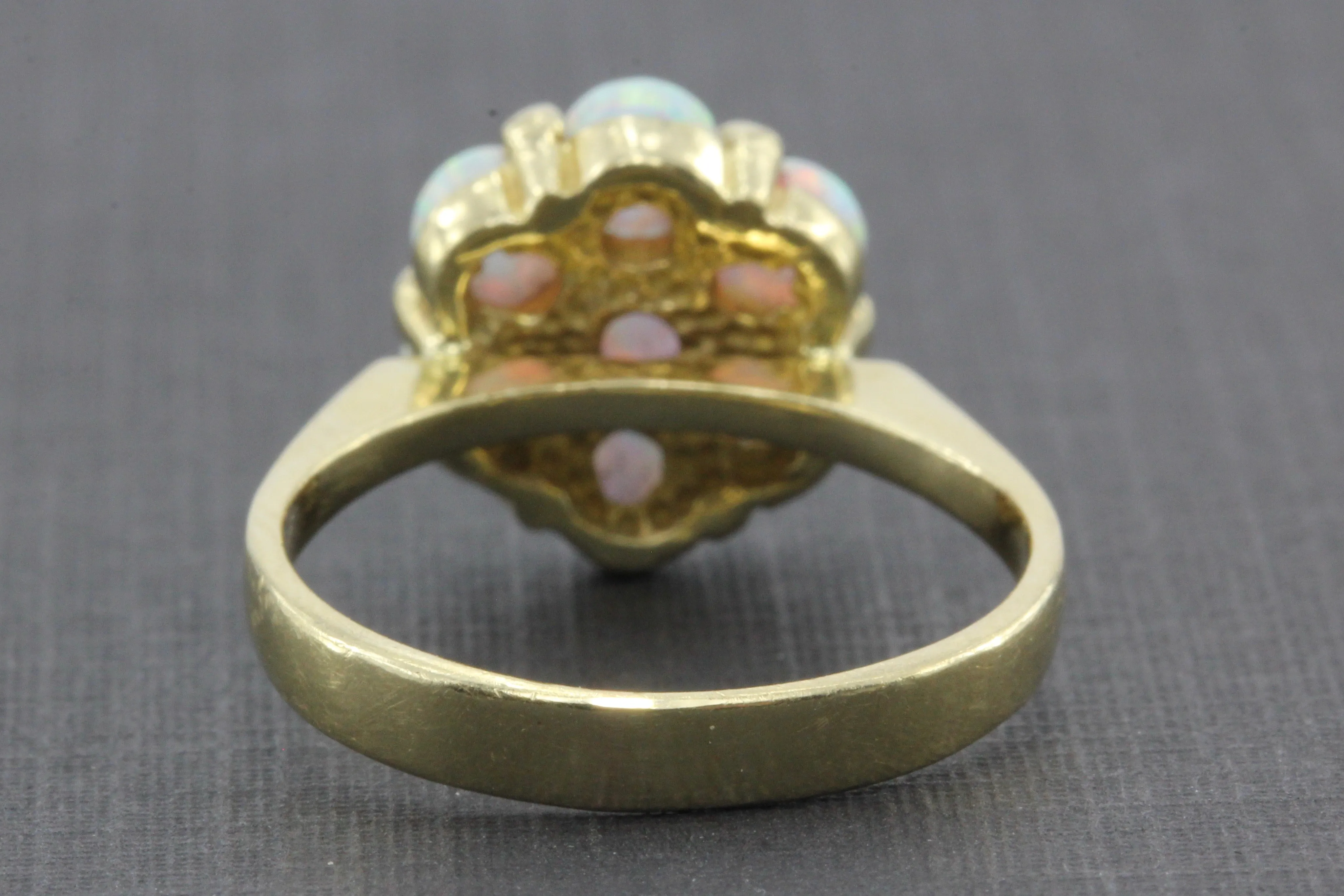 Vintage 14K Gold Opal Cluster Ring 1 CTW