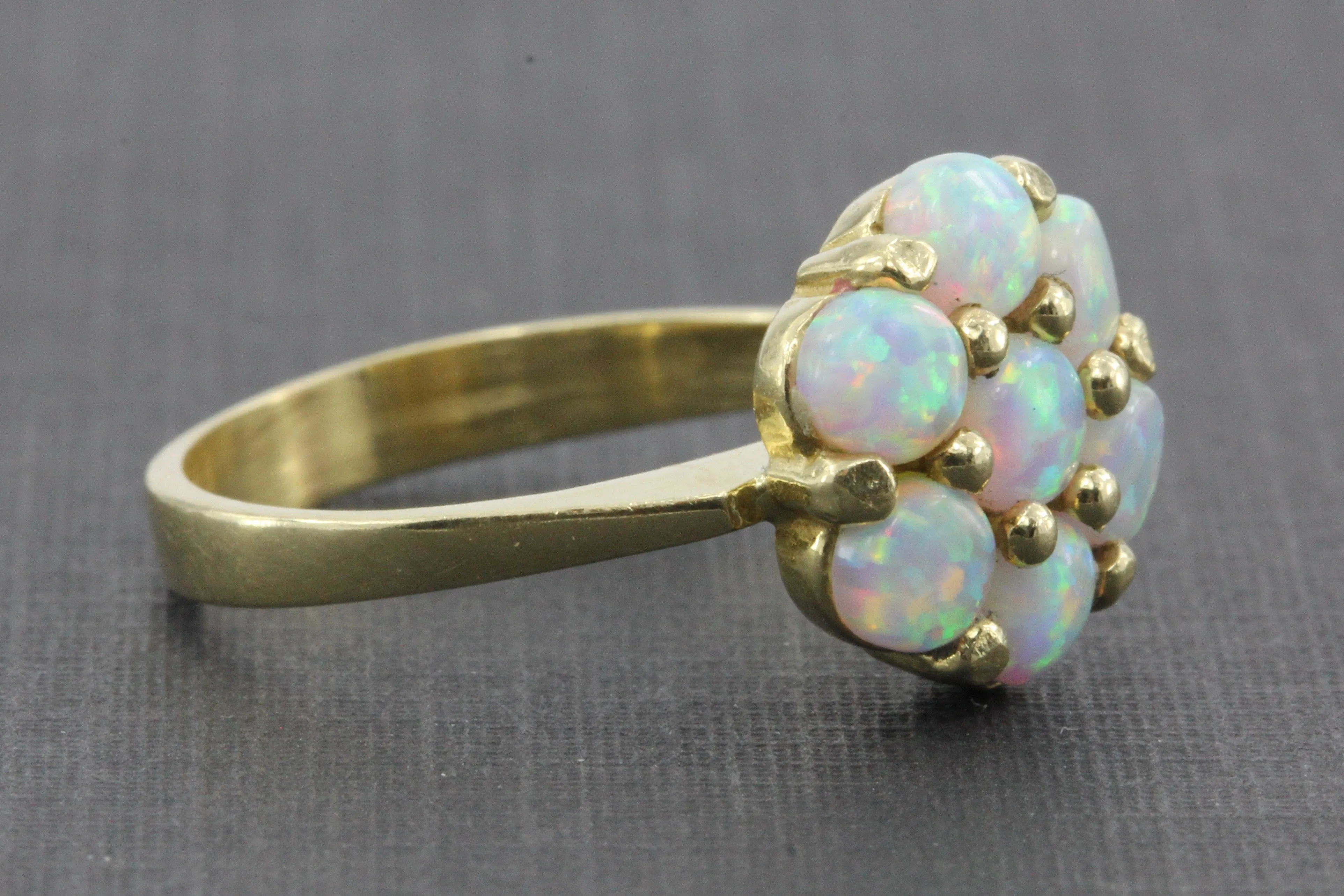 Vintage 14K Gold Opal Cluster Ring 1 CTW