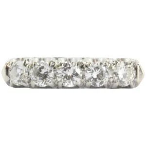 Vintage 14K White Gold 1.25 CTW Diamond Wedding Ring