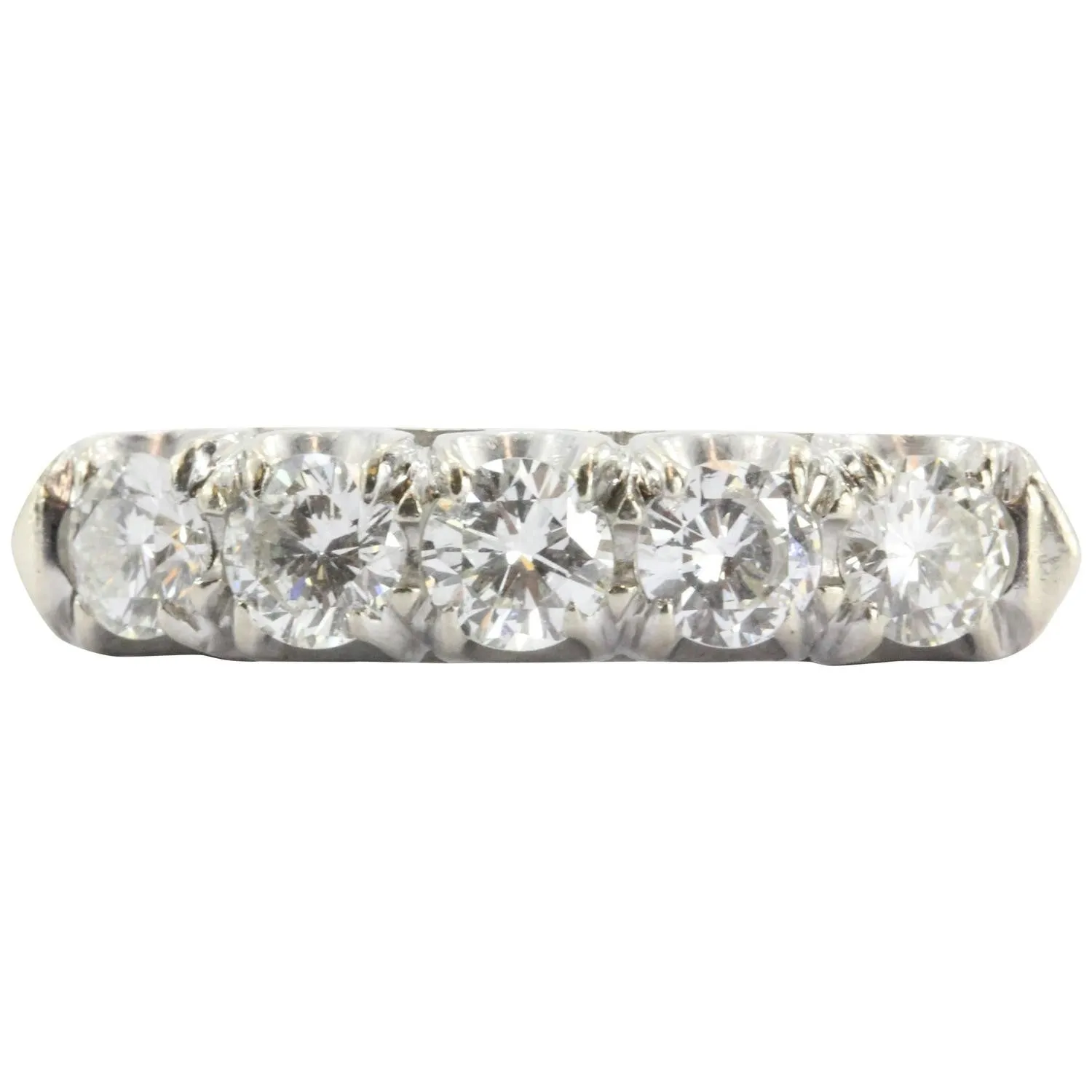 Vintage 14K White Gold 1.25 CTW Diamond Wedding Ring