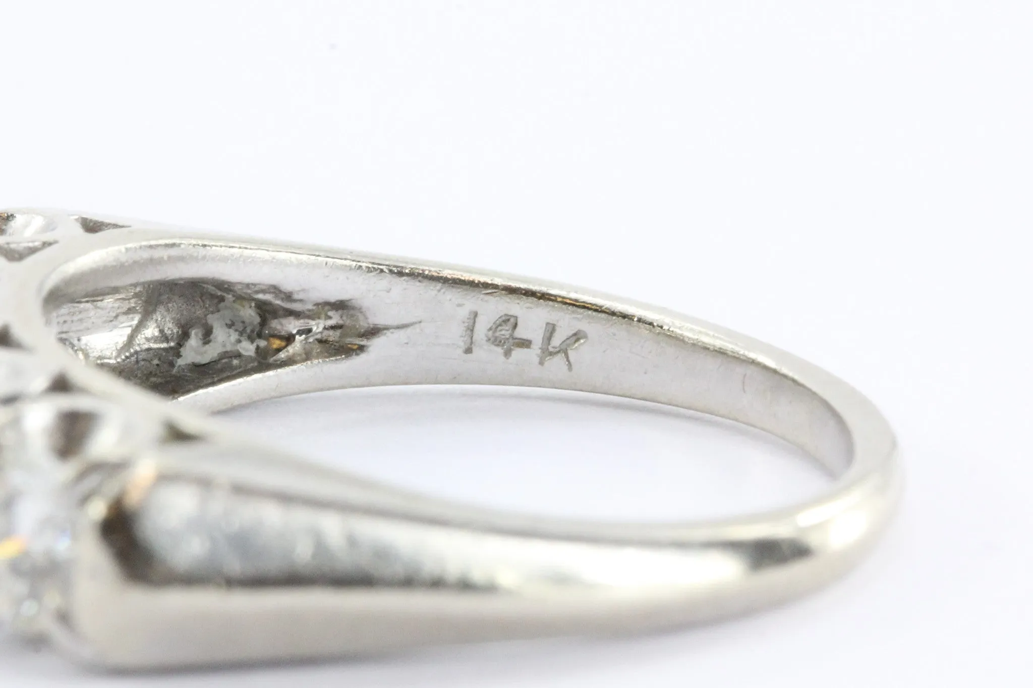 Vintage 14K White Gold 1.25 CTW Diamond Wedding Ring