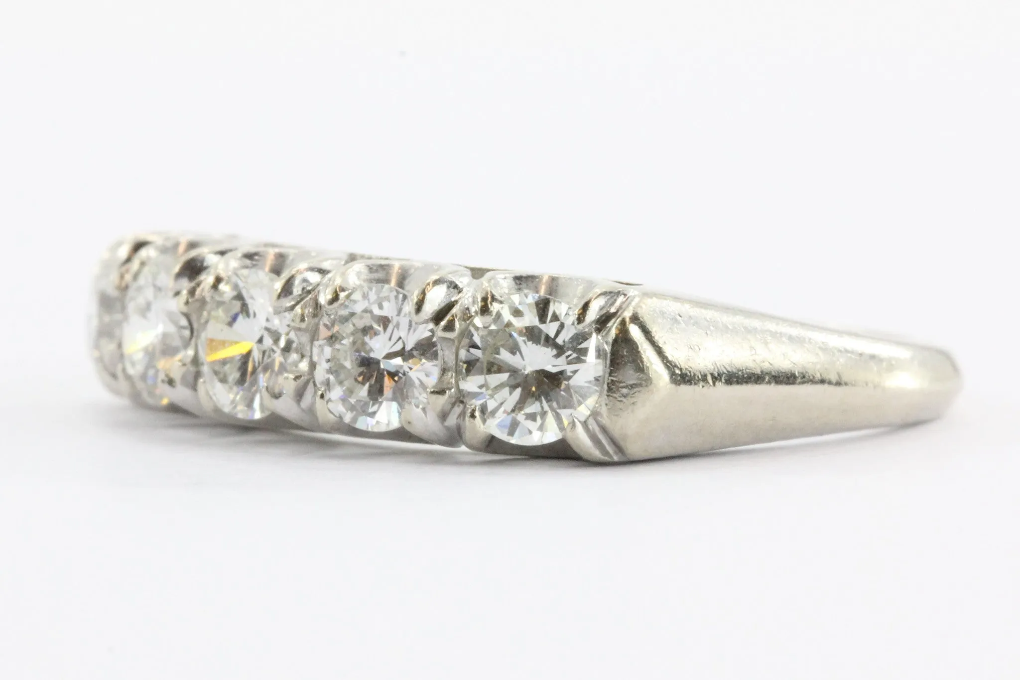 Vintage 14K White Gold 1.25 CTW Diamond Wedding Ring